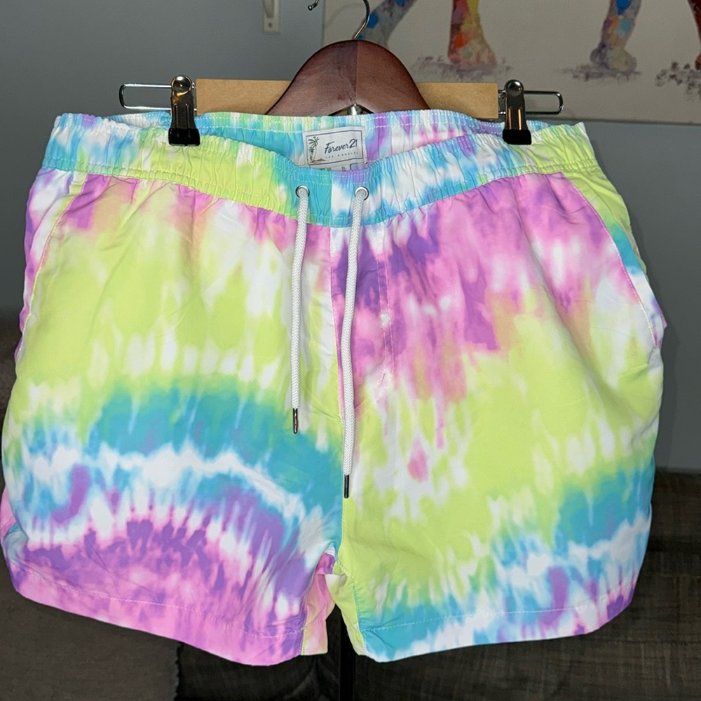 Forever 21 Tie Dye Swim Trunks
